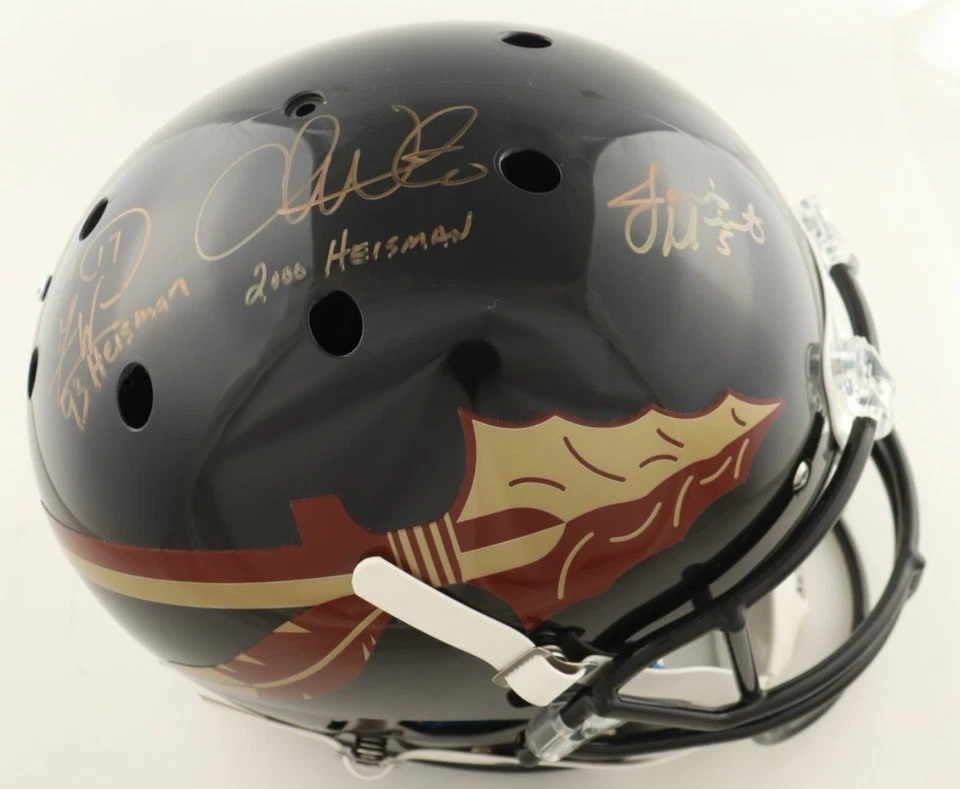 Charlie Ward, Chris Weinke y Jameis Winston Firmado FL Seminoles F/S Casco (JSA) Foto 1 de 4