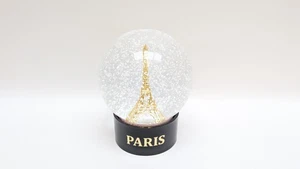 París Francia Globo de Nieve Vidrio Recuerdo Torre Eiffel Coleccionable Regalo Dorado - Imagen 1 de 16