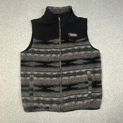 colete de transporte oculto cinch masculino M cinza asteca lã preta zíper completo faroeste - Imagem 1 de 4