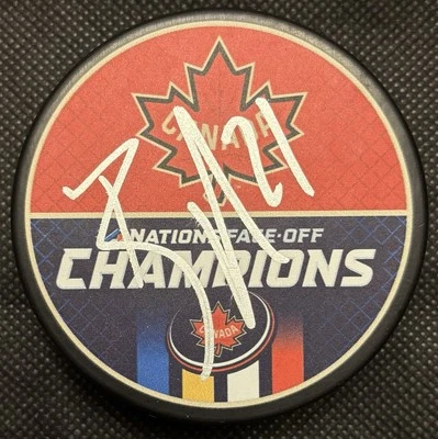 Brayden Point Signed Autographed Canada 4 Nations Champions Puck PSA/COA - Image 1 of 2