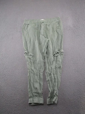 Pantalones de chándal C&C California de lino verdes para mujer talla L bolsillos elásticos en la cintura Foto 1 de 4