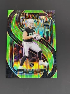 2024 Panini Select - Premier Level Brock Bowers #118 Neon Green Shock Prizm /499 - Foto 1 di 3