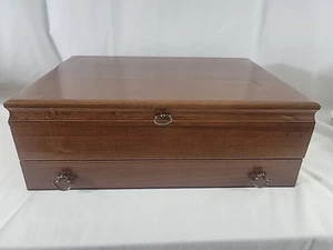 Obst Holz Silberbesteck Aufbewahrungstruhe - 16" x 11,5" x 5,5" - Samt gefüttert - KOSTENLOSER VERSAND - Bild 1 von 7