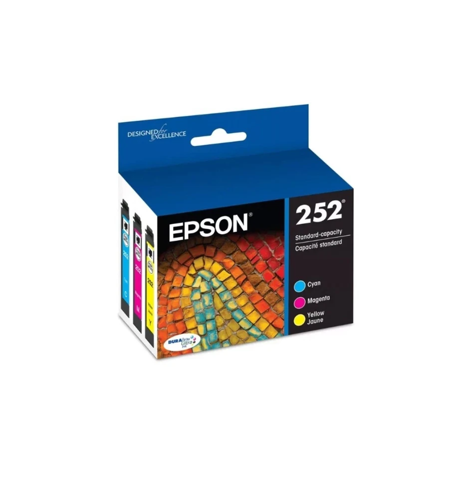 Epson 252 3pk Combo Ink Cartridges, Cyan,Magenta,Yellow - Exp 11/2019 - Image 1 of 1