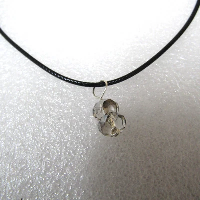 Collar de cordón para mujer adolescente joyería gris vidrio encanto elegante regalos para ella Foto 1 de 4