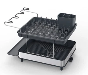 Joseph Joseph Excel Steel 2-Tier Stainless Steel Dish Rack Gray - Picture 1 of 5