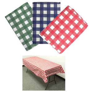 2 Pc Reusable Checkered Tablecloth Vinyl for Picnic Party Table Cover in Gingham - Picture 1 of 1