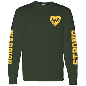 Wayne State University Warriors Double Sleeve Print Long Sleeve - Forest - Picture 1 of 7