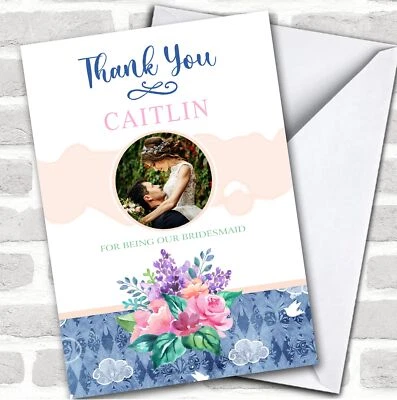 Hermoso ramo de fotos personalizado de Thank You dama de honor Foto 1 de 2