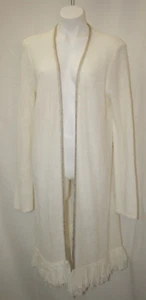 Lilly Pulitzer Yana Cardigan Coconut Long Sweater Fringe #005511 SIZE XL NEW - Picture 1 of 8