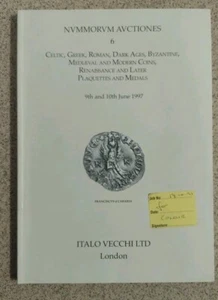 Italo Vecchi Ltd Catalogue 9/10th June 1997 Coins Plaquettes Medals. Used. - Picture 1 of 2