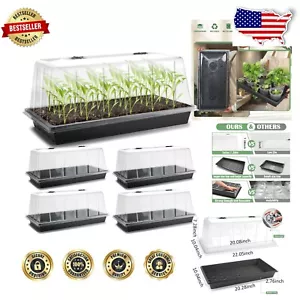 1020 Plant Starter Tray with 7.3'' Tall Humidity Dome – 5 Pack Heavy Duty Set - Picture 1 of 8