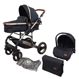 New Baby Pram Buggy Car Seat 3 in 1 Travel System Pushchair One Size Fits to All - Picture 1 of 15
