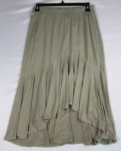 AVA & VIV Skirt Women's Extra Large Green Pull On Midi Lagenlook Minimalist - Picture 1 of 7