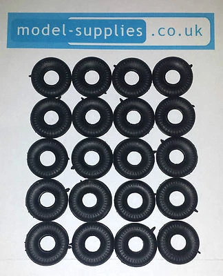 Dinky 20mm Reproduction Black Round Tread Tyres  Racing Cars Trucks Supertoy etc - Image 1 of 4