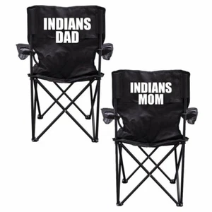 Indians Parents 2 Black Folding Camping Chair Set of 2 with Carry Bags - Picture 1 of 1