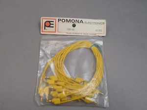 Lot of 10 Pomona Yellow 1081-12-4 Miniature Stacking Banana Plug Patch Cord 12" - Picture 1 of 3