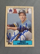 MIKE TRUJILLO 1987 Topps # 402 autographed signed baseball card MARINERS 87 AUTO