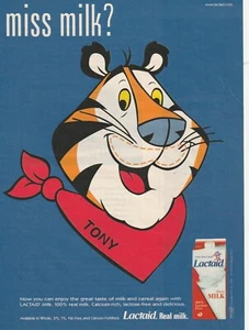 Lactaid Tony the Tiger 2000s Print Advertisement Ad 2004 "Miss milk?" - Picture 1 of 6