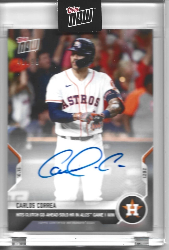 sports cards Carlos Correa 2021 Topps Now Auto HR In ALCS Game 1 SN 46/99 #974A - Image 1 of 2
