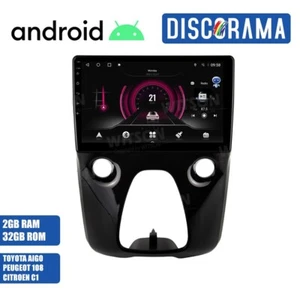 AUTORADIO ANDROID PEUGEOT 108 AYGO CITROEN C1 2014-2021 STEREO AUTO TOUCH 10" - Foto 1 di 5