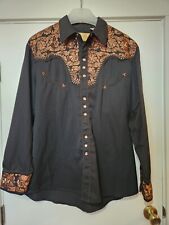 Scully Men's Black Legends Gunfighter Long Sleeve Western Shirt Size Large