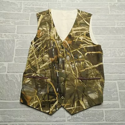 VINTAGE Realtree Camo Hunting Vest Size Medium Cotton Button Up Advantage Max 4 - Image 1 of 4