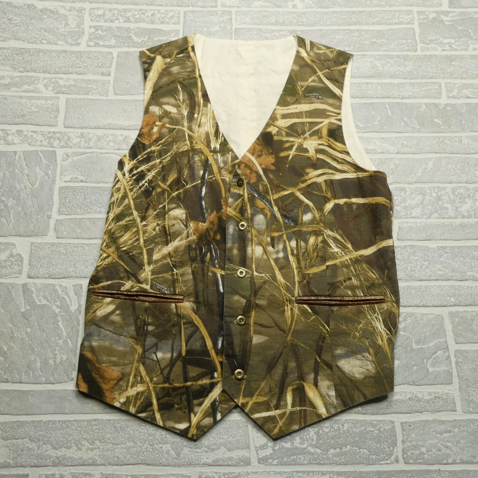 VINTAGE Realtree Camo Hunting Vest Size Medium Cotton Button Up Advantage Max 4 - Image 1 of 4