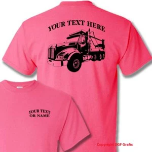 KENWORTH T880 3 Axle  Dump Truck Wheeler Personalized Custom Cotton T-shirt - Picture 1 of 6