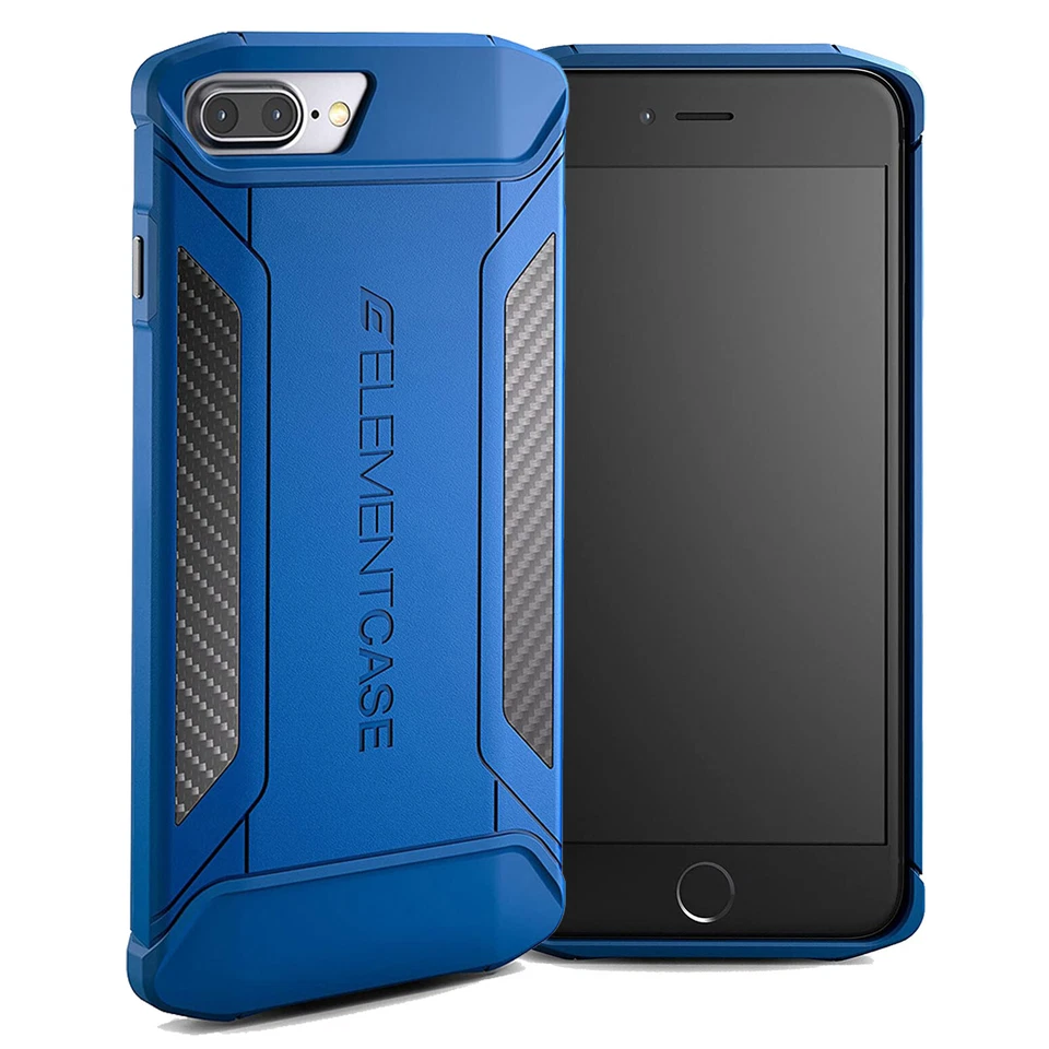 Element Case CFX Carbon Fibre Tough Rugged Apple iPhone 8 Plus & 7 Plus - Blue - Image 1 of 4