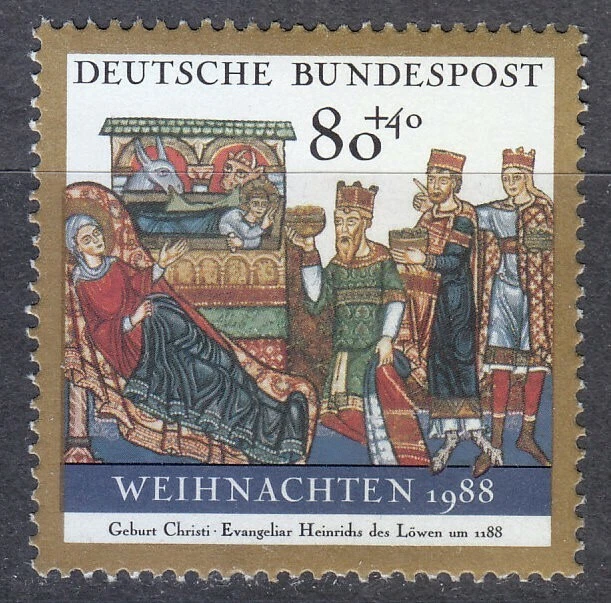 Germany 1988 MNH Mi 1396 Sc B674 Christmas ** - Image 1 of 1