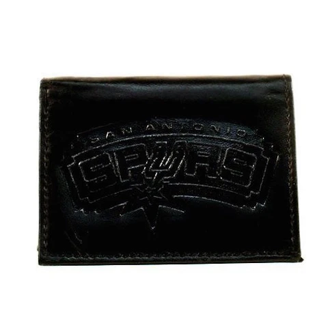 San Antonio Spurs Black Tri-Fold Leather Wallet Cover