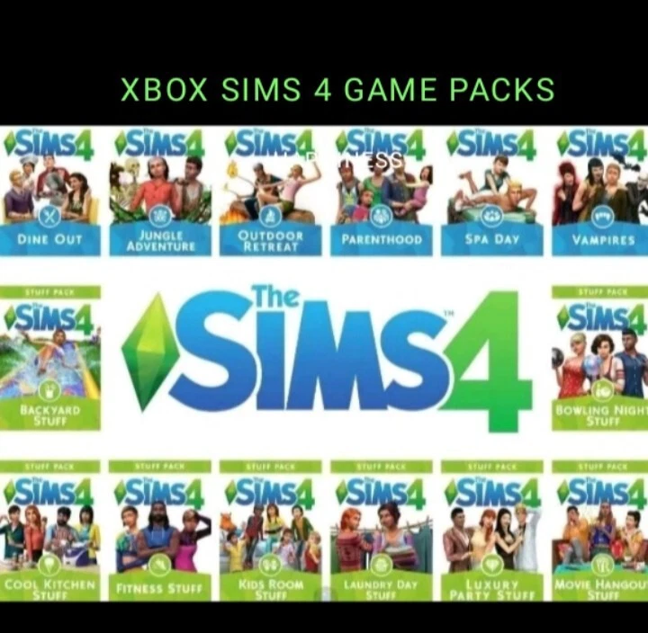 The Sims 4 All Game Packs XBOX 1 Xbox series S/X New PAL - Image 1 of 1