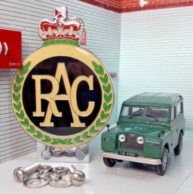 Land Rover Series 1 2 2a 2b Enamel RAC Front Panel Metal Car Badge & Fixings - Image 1 of 3