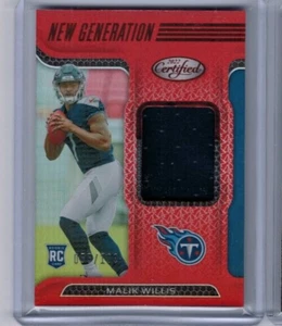 2022 Panini Certified Malik Willis New Generation Rookie Jersey Red #'ed 055/199 - Picture 1 of 1