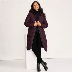 Lands end Midnight Plum Quilted Coat - Picture 1 of 6