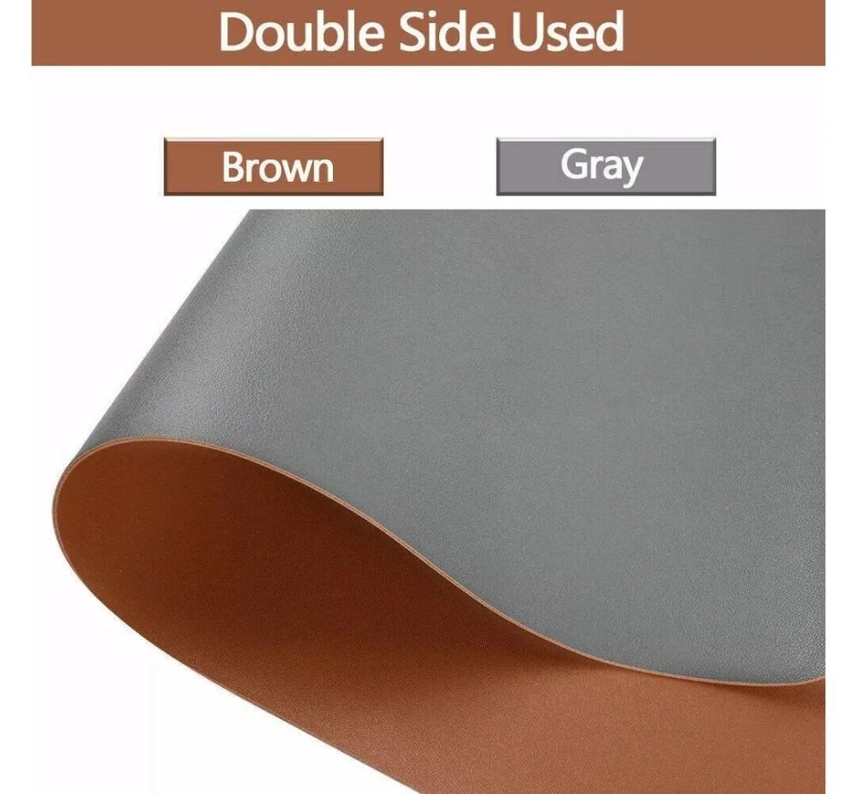 Almohadilla de escritorio de cuero PU de doble cara, alfombrilla de escritura, alfombrilla de ratón grande 31,5"x15,7" Foto 1 de 4