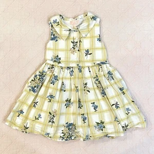 Mila & Emma Girls 4T Sleeveless Yellow White Floral Dress Cotton Summer - Picture 1 of 6