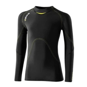 SUPER SALE | SKINS A400 YOUTH COMPRESSION LONG SLEEVE TOP (BLACK/YELLOW) - Picture 1 of 2