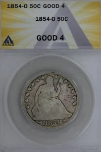 1854-O .50 ANACS G 4 1800's Half Dollar, Liberty Seated Half - Picture 1 of 2