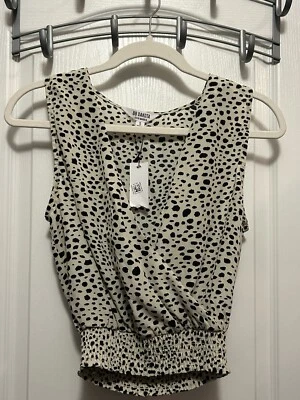 Blusa corta sin mangas BB Dakota Steve Madden para mujer S estampado abstracto animal Foto 1 de 4