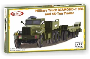 1/72 GMU 72004 Military Truck DIAMOND-T 981 and 45-Ton Trailer - Picture 1 of 10