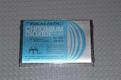 REALISTIC  CHROMIUM DIOXIDE  1973 C-90  BLANK CASSETTE TAPE (1) 44-619(SEALED) - Image 1 of 3