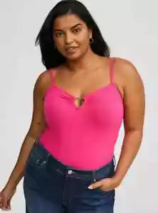 Camiseta sin mangas Torrid Foxy Corazón Anillo Camisola Cami Rosa Caliente Talla 2 se adapta a 18W 20W NUEVA - Imagen 1 de 5