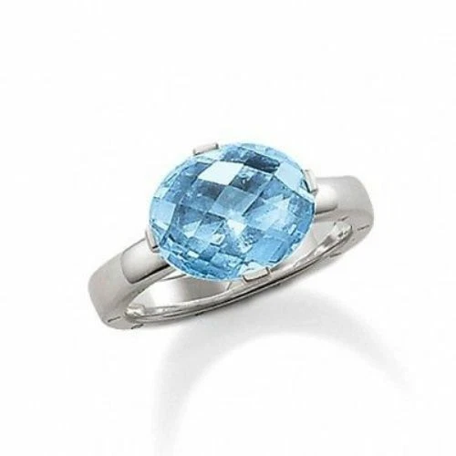 Thomas Sabo Ring Silber 925 er NEU hellblau Aquamarin TR1849-009-1-54 Gr 54 - Bild 1 von 1