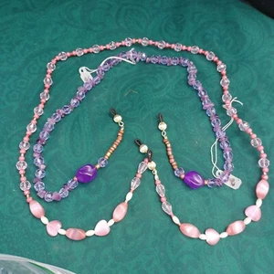 Eye and Sun Glasses Beaded Chains 2 Pc Set/ One Of A Kind - Picture 1 of 3