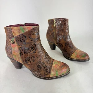 Botas de tacón al tobillo de cuero multicolor para mujer L'ARTISTE By Spring Step talla 9 - Imagen 1 de 8