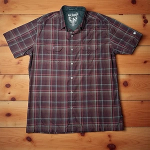 Camisa de senderismo Kuhl Eluxur Response para hombre a cuadros manga corta con botones talla grande - Imagen 1 de 5