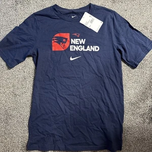 New England Patriot Blue Nike Tee Shirt Youth L 14/16 NFL Team Apparel New - Picture 1 of 4