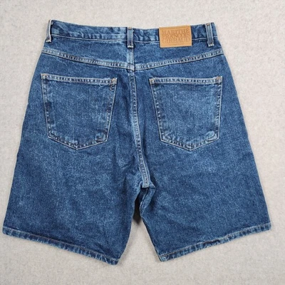 Pantalones Cortos Marithe Francois Girbaud Para Hombres 32 Azul Denim Lavado Oscuro Parche Utilitario Foto 1 de 4